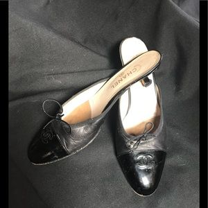 Chanel kitten heel mules
